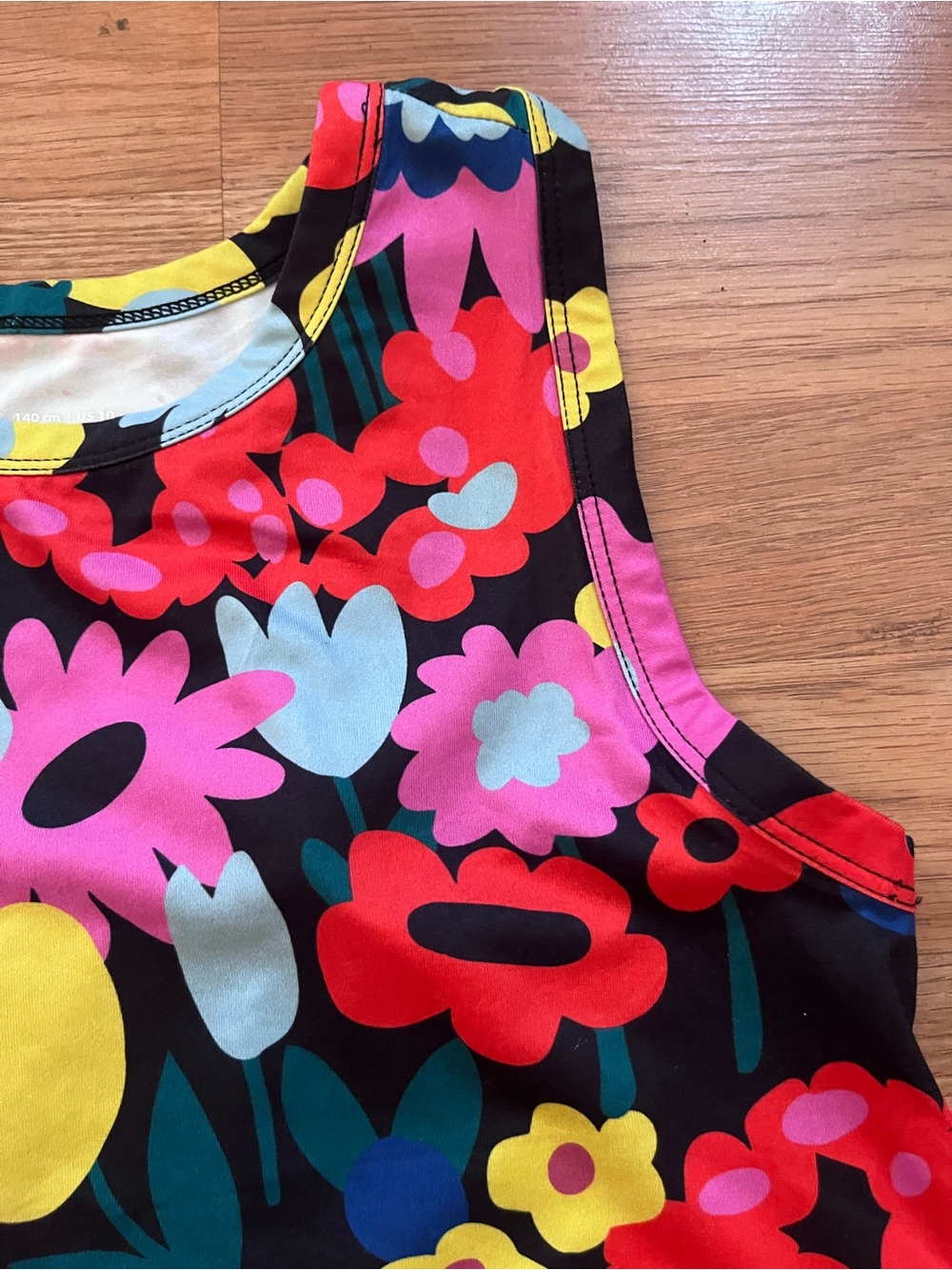 Hanna Andersson Navy Floral Tank Dress with Ruffle Hem - Picture 4 of 6